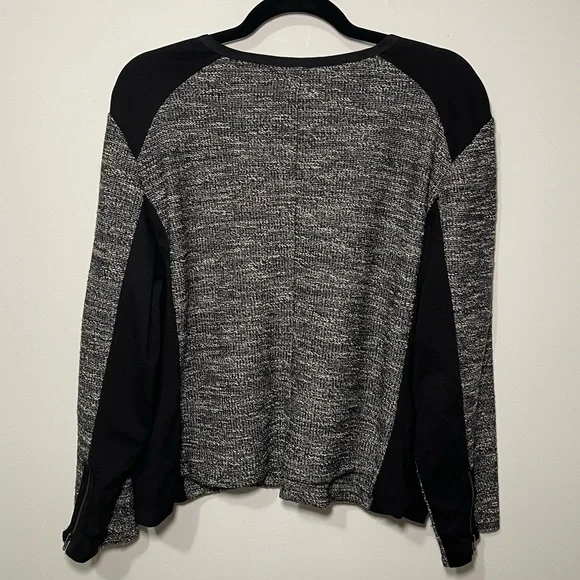 Eileen Fisher Women’s Black Grey Tweed Boxy Full zip Blazer Cardigan in 1X - Picture 8 of 9